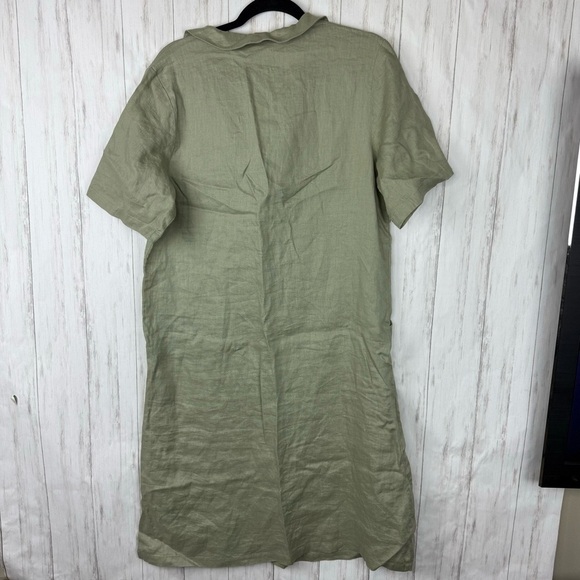 Grae Cove NWT 100% linen green shift dress Large - Picture 7 of 7